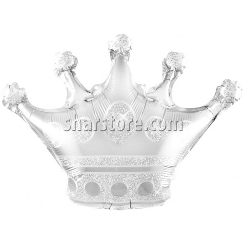 Шар фигура «Корона» серебро 102 см.