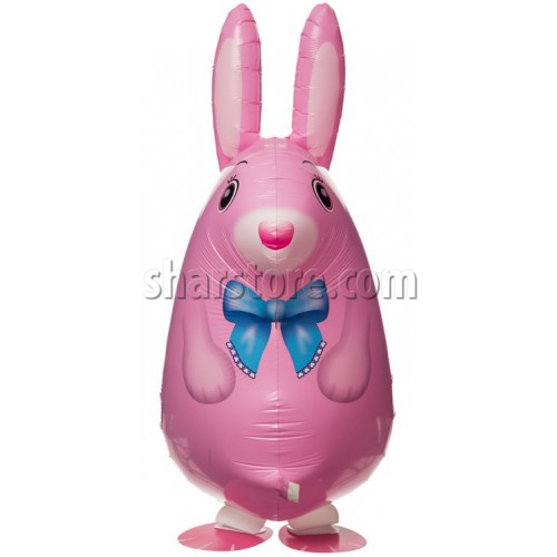 Ходячая фигура «Кролик» розовая 64 см.