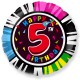 Шар круг «5th Happy Birthday» 46 см.