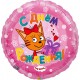 Шар круг Три кота «С Днем рождения!» розовый 46 см.