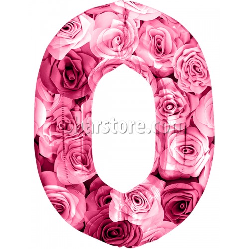 Шар цифра 0 «Симфония роз» 86 см.