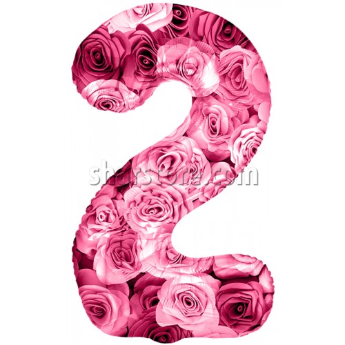 Шар цифра 2 «Симфония роз» 86 см.