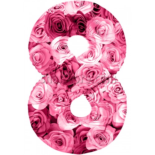 Шар цифра 8 «Симфония роз» 86 см.